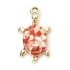 Pendentifs Tortue 24mm – Résine Émaillée & Métal Doré