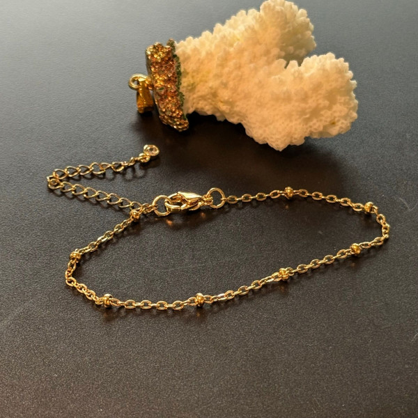 Bracelets Réglables 19 cm Maille 3 mm – Acier Inoxydable 304 Doré