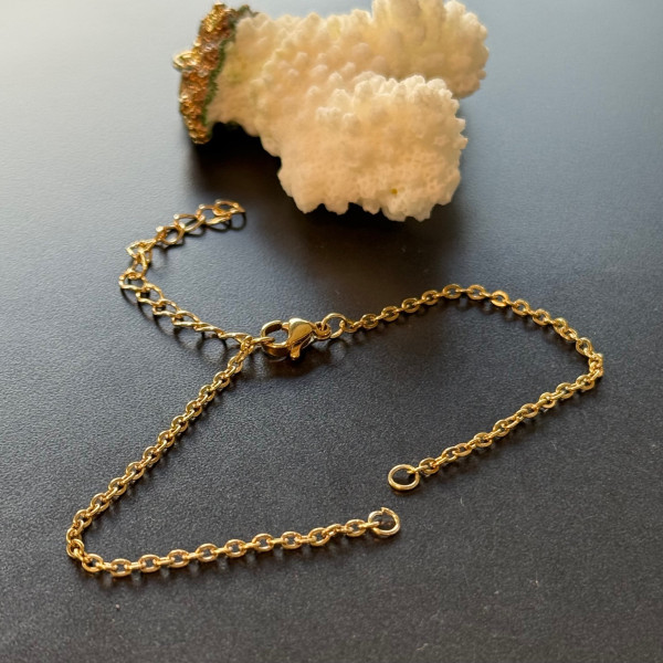 Bracelets  intercalaire 18 cm, Maille 2 mm – Acier Inoxydable 304 Doré