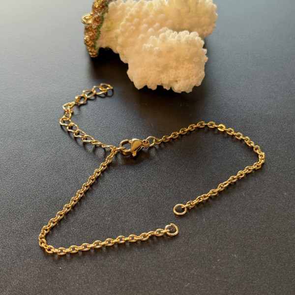 Bracelets  intercalaire 18 cm, Maille 2 mm – Acier Inoxydable 304 Doré