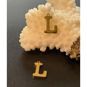 Pendentifs Lettre L Alphabet 12mm – Acier Inoxydable 304 Doré