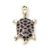 Pendentifs Tortue 24mm – Résine Émaillée & Métal Doré
