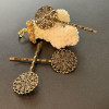 Lot de 4 Barrettes Fleur Plates Bronze – 55mm