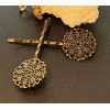 Barrettes Fleur Plates Bronze – 55mm