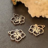Pendentifs Fleur d'Hibiscus 14 mm – Acier Inoxydable 304 Argenté