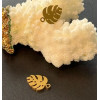 Pendentifs Feuille de Montserrat 13 mm – Acier Inoxydable Doré à l'or fin 18K, placage IONIQUE