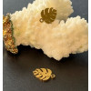 Pendentifs Feuille de Montserrat 13 mm – Acier Inoxydable Doré à l'or fin 18K, placage IONIQUE