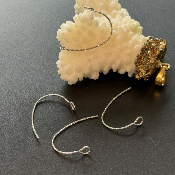 Boucles d'oreille Crochets martelées 23mm – Acier Inoxydable 316L Argenté