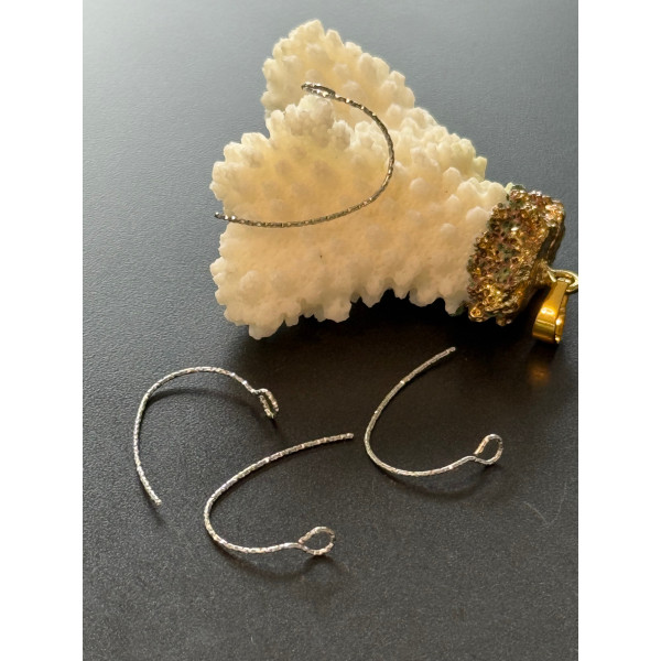 Boucles d'oreille Crochets martelées 23mm – Acier Inoxydable 316L Argenté