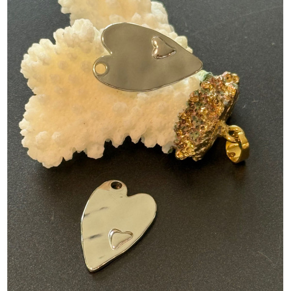 Pendentifs Cœur 23 mm – Acier Inoxydable 304 Argent