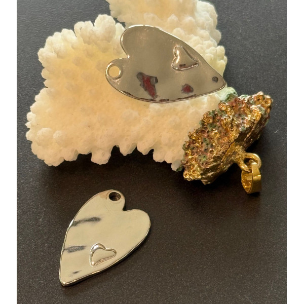 Pendentifs Cœur 23 mm – Acier Inoxydable 304 Argent