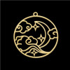 Pendentif Nuage Galaxie dans Cercle 30mm – Acier Inoxydable Doré