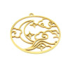 Pendentif Nuage Galaxie dans Cercle 30mm – Acier Inoxydable Doré