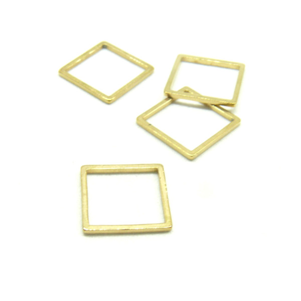 Pendentifs Connecteurs Carré 11.5mm – Acier Inoxydable 304 Doré