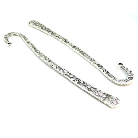 Marques page Fleurs, Papillon, Libellule 124mm – Métal Argent Antique