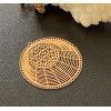 Estampes Pendentif  Filigrane Cercle 30mm, laiton Doré