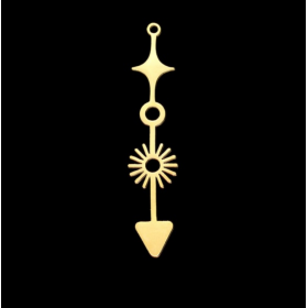 Pendentif Flèche 42 mm, Acier Inoxydable finition Doré