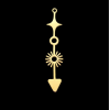 Pendentif Flèche 42 mm, Acier Inoxydable finition Doré