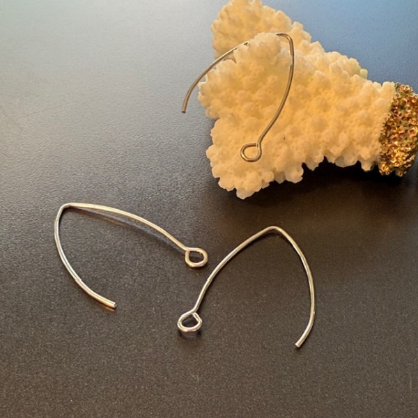 Grands crochets boucles d’oreilles 40 mm – Acier Inoxydable 304 Argent Platine Rhodié