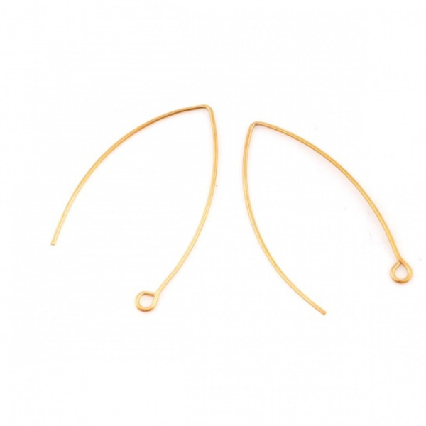 Boucles d'oreille Dormeuse Grand crochet à décorer 30mm – Acier Inoxydable 304 Doré