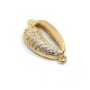 Connecteur Slide Coquillage Cauri 21mm – Cuivre Doré à l'or fin 18K & Rhinestone