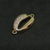 Connecteur Slide Coquillage Cauri 21mm – Cuivre Doré à l'or fin 18K & Rhinestone