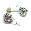 Pendentif, Cage pour Perle BOLA Grossesse 18 mm ou Boule de Parfum – Métal Argent Antique