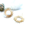 Boucles d’oreilles puce Soleil 18,5 mm avec anneau d’attache – Laiton Doré à l’or fin 18K
