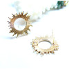 Boucles d’oreilles puce Soleil 18,5 mm avec anneau d’attache – Laiton Doré à l’or fin 18K