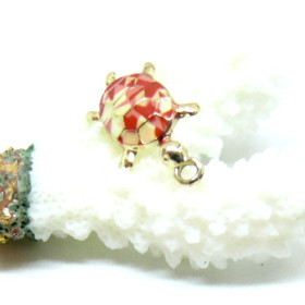 Pendentifs Tortue 24mm – Résine Émaillée & Métal Doré