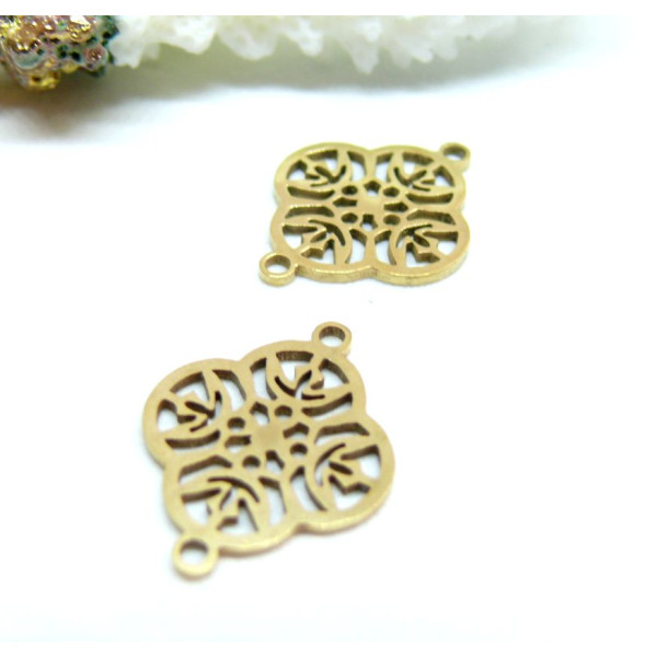 Connecteurs Arabesque 15 mm – Acier Inoxydable Doré