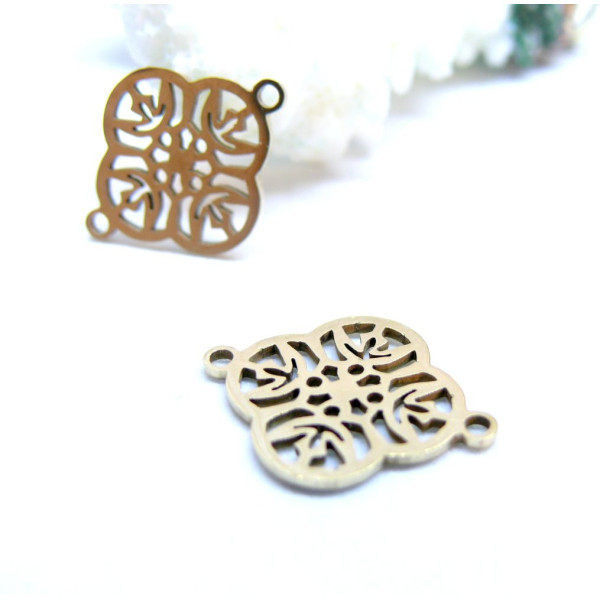 Connecteurs Arabesque 15 mm – Acier Inoxydable Doré