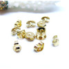 Embouts Poussoirs Boucle d'Oreille 6x4x3mm – Acier Inoxydable 304 Doré à l'Or fin 18K