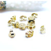 Embouts Poussoirs Boucle d'Oreille 6x4x3mm – Acier Inoxydable 304 Doré à l'Or fin 18K