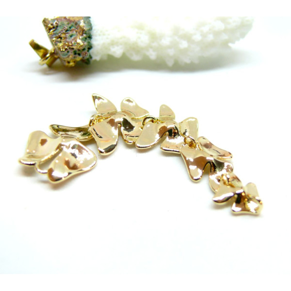 Connecteur Grappe de Fleurs 57 mm – Laiton Doré à l’or fin 18K