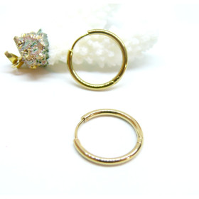 Créoles Rondes 19 x 2 mm – Acier Inoxydable 316L Doré – Placage IONIQUE