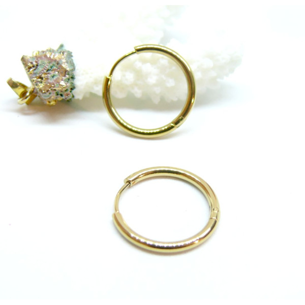 Créoles Rondes 20 x 2 mm – Acier Inoxydable 316L Doré – Placage IONIQUE