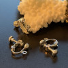 PS110102805 – Lot de 2 ou 4 Boucles d'oreille Clip à vis avec attache – Cuivre couleur Argent Vif