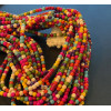 HG106 – 1 fil de 110 Perles Rondes Turquoise Howlite Multicolores 4mm