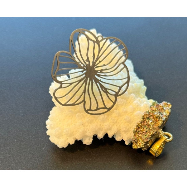 Pendentifs Estampes Fleurs 30 mm – Acier Inoxydable 304 Argenté