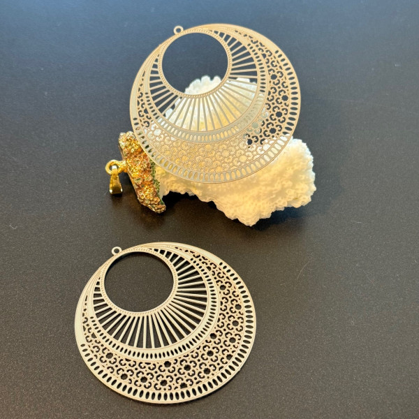 Pendentifs Estampes Cercle 49 mm – Acier Inoxydable 304 Argenté