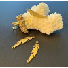 Pendentifs Connecteurs Plumes 29 mm – Acier Inoxydable 304 Doré