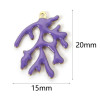 Pendentifs Branche de Corail 20 x 15 mm – Résine Émaillée VIOLET, Laiton Doré