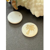 Pendentifs Nacre avec Palmier 16 mm – Laiton Doré