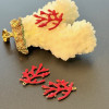 Pendentifs Branche de Corail 20 x 15 mm – Résine Émaillée ROUGE, Laiton Doré