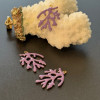 Pendentifs Branche de Corail 20 x 15 mm – Résine Émaillée VIOLET, Laiton Doré