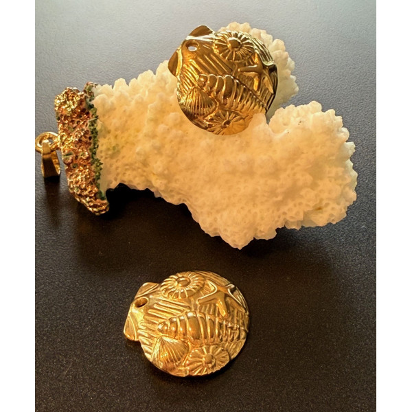 Pendentifs Coquillage Style Vintage 20 mm – Acier Inoxydable 304 Doré, Placage Ionique