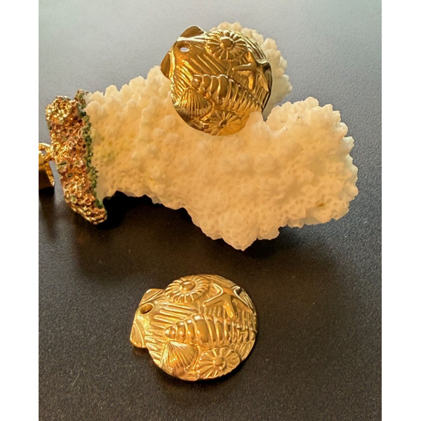 Pendentifs Coquillage Style Vintage 20 mm – Acier Inoxydable 304 Doré, Placage Ionique