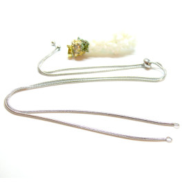 Collier Réglable Intercalaire 70cm Maille Serpent 1.6mm Acier Inoxydable 304 Argenté