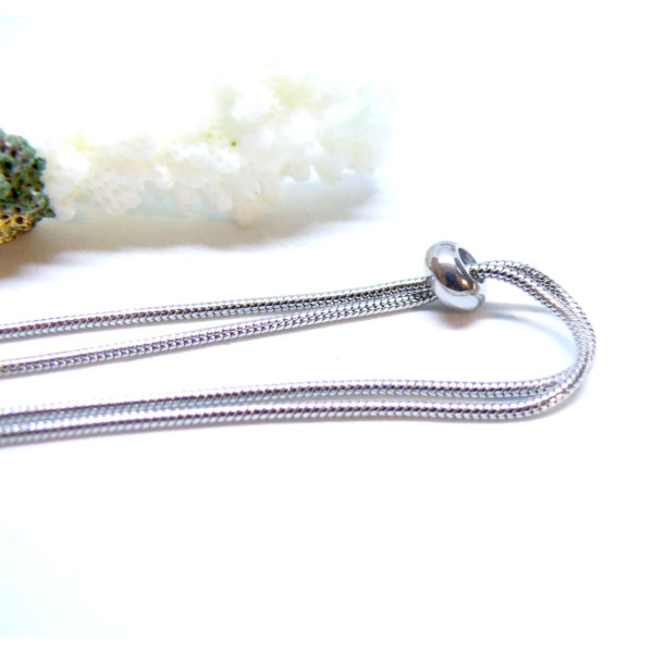 Collier Réglable Intercalaire 70cm Maille Serpent 1.6mm Acier Inoxydable 304 Argenté